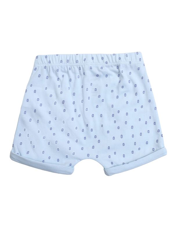 Boys Light Blue Printed T-Shirt with Short Pants image number 3